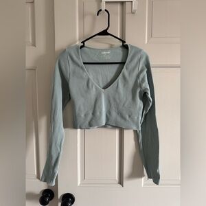 GARAGE long sleeve ribbed crop shirt L